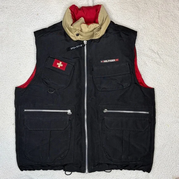 Vintage Tommy Hilfiger Expedition Down Utility Vest: Size Large - Picture 1 of 11